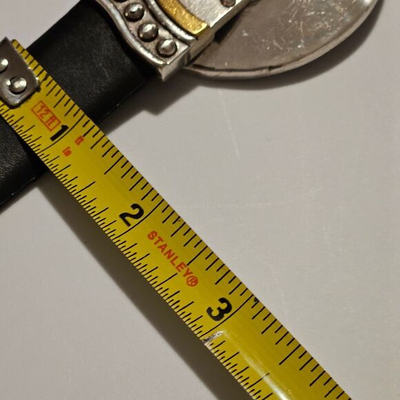 Chico's Black Leather Belt Sz S-XL 41" Adjustalbe - Picture 4 of 9